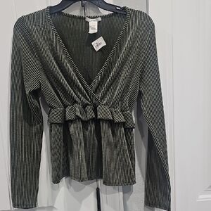 Acemi Olive Green Ribbed Top